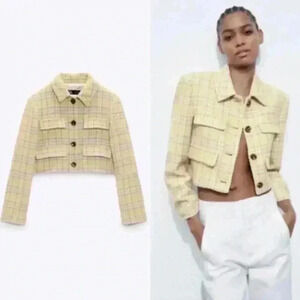 Zara Yellow Plaid Blazer